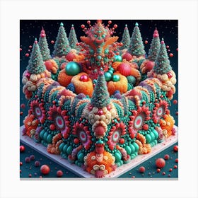 Christmas Cake 3d Canvas Print