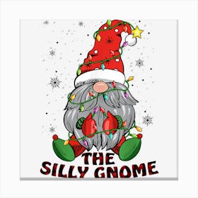 Funny Silly Gnome Family Matching Christmas Pajama Canvas Print