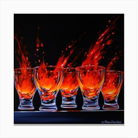 Four Glasses Of Whiskey Canvas Print