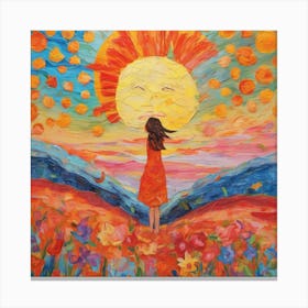 Sun And The Woman Canvas Print