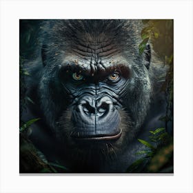 Portrait Of A Gorilla Canvas Print