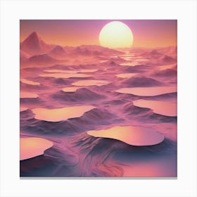 Sunset and Desert Dunes Landscape Canvas Print