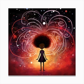 Afro Girl In Space 2 Canvas Print