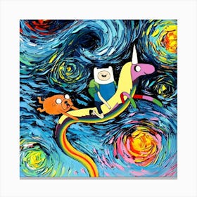 Adventure Time Painting Starry Night Van Gogh Canvas Print