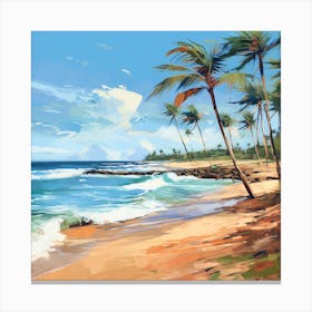 Palm Trees On The Beach Canvas Print