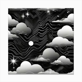 Clouds And Stars Canvas Print