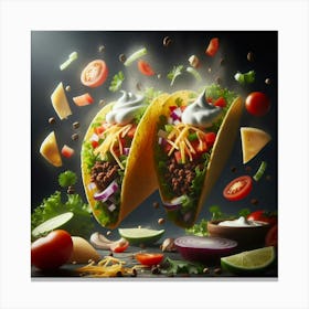 Tacos Stock Videos & Royalty-Free Footage Canvas Print