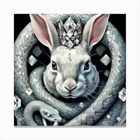 Diamond snake with a Rabbit head Canvas Print