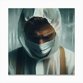Man In A White Mask Canvas Print