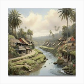 Ubud River Art Print 2 Canvas Print