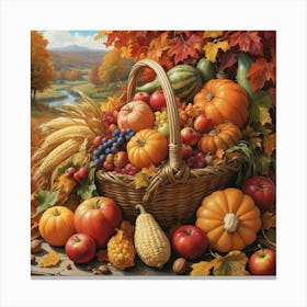 Harvest Basket Canvas Print