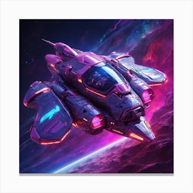 Spaceship In Space 7 Canvas Print