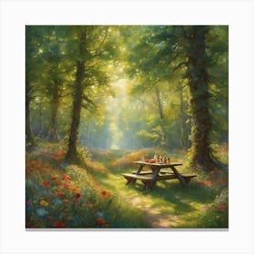 Picnic in The Forest Canvas Print