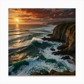 Sunset On The Coast 5 Canvas Print