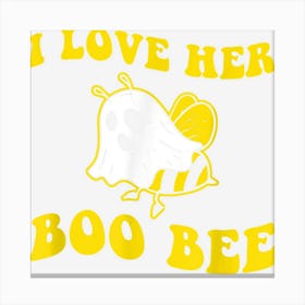 Halloween I Love Her Boo Bees Funny Canvas Print