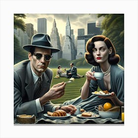 Picnic In New York City Canvas Print