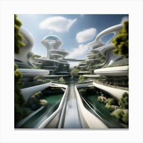 Futuristic City 320 Canvas Print