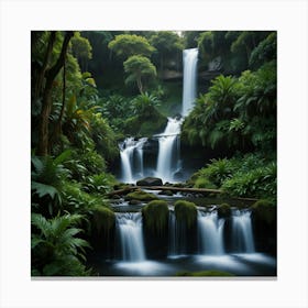 Waterfall In The Rainforest 2 Canvas Print