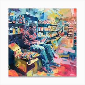 Man In A Store Canvas Print