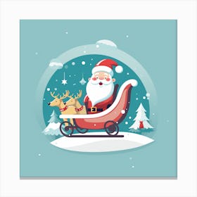 Santa Claus In Sleigh 2 Canvas Print