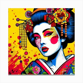 Creative Geisha Illustration 34 - Pop Canvas Print