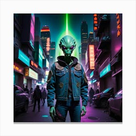 Alien In The City 8 Canvas Print
