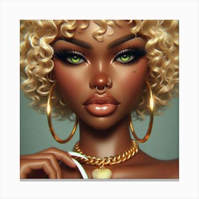 Sexy Black Doll 1 Canvas Print