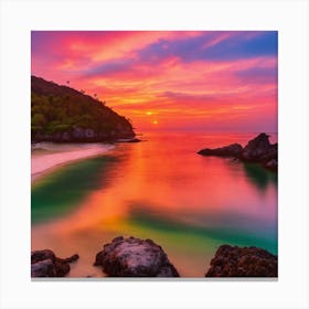 Sunset At The Beach 3 Canvas Print