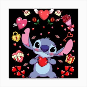 Stitch Valentine Canvas Print