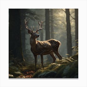 Deer In The Forest 103 Canvas Print