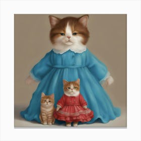 Cat Family Canvas Print