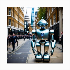 Robot In City Of London (47) Canvas Print