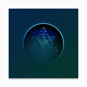 Geometric Neon Glyph on Jewel Tone Triangle Pattern 344 Canvas Print