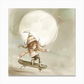 Skateboard Girl Canvas Print