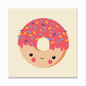 Nursery Kawaii Donut Canvas Print