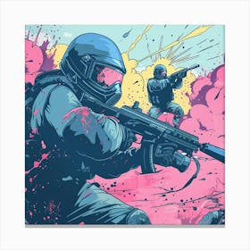 Paintball Splatter Canvas Print