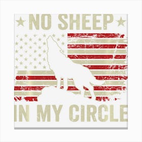 Trending No Sheep In My Circle Vintage Usa Flag Wolves Canvas Print