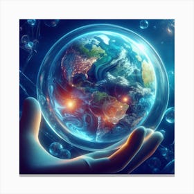 Earth In A Hand Canvas Print