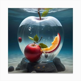 Apple In Water 1 Canvas Print