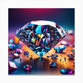 Diamond On A Colorful Background Canvas Print