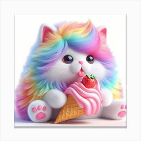 Rainbow Cat 4 Canvas Print