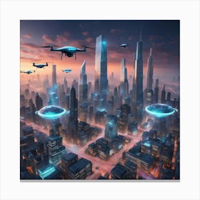 Futuristic Cityscape 3 Canvas Print