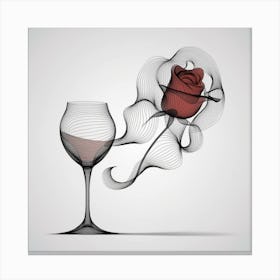 Wine Glass With Rose 3 Canvas Print