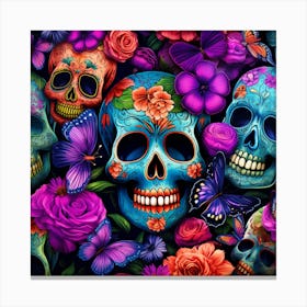 Day Of The Dead Skulls 6 Canvas Print