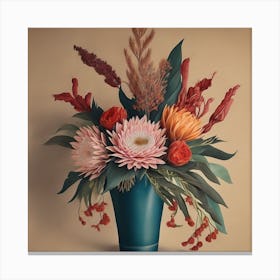 Australian Flower Bouquet With Prote Canvas Print
