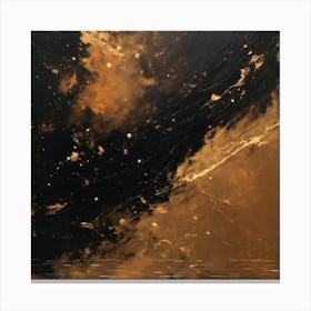 'Sunrise' Black And Gold Wall Art 1 Canvas Print