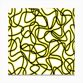 Abstract Yellow And Black Lines Canvas Print