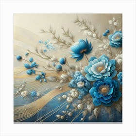 Blue Flowers 3 Canvas Print