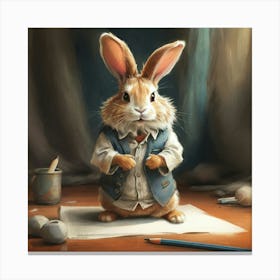 Rabbit In A Suit 24 Canvas Print