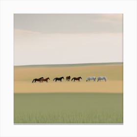 Horses In A Field 9 Canvas Print